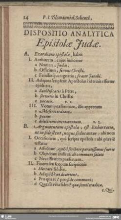 Dispositio Analytica Epistolae Judae