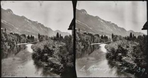 Le Bourget-du-Lac. Die Leysse von einer Brücke aus gesehen