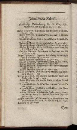 Inhalt dieser Schrift.