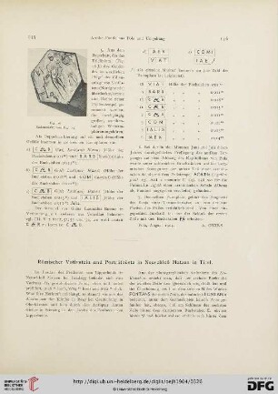 7.1904: Römischer Votivstein und Porträtbüste in Neuschloß Matzen in Tirol