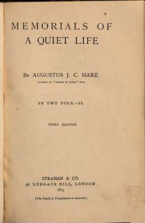 Memorials of a quiet life, 2