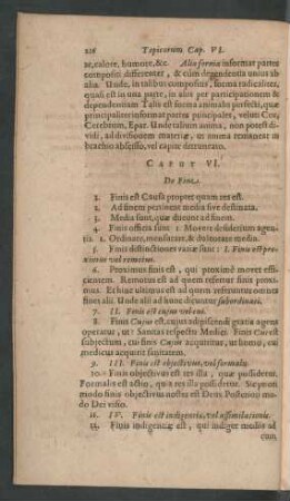 Caput VI. De Fine.