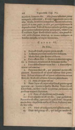 Caput VI. De Fine.