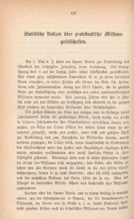 426-442 Statistische Notizen über protestantische Missionsgesellschaften