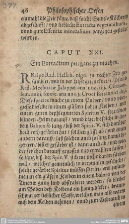 CAPUT XXI. Ein Extractum purgans zu machen.
