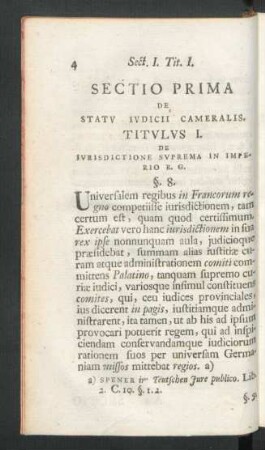 Titulus I. De Iurisdictione Suprema in Imperio R. G.