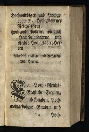 Hochwürdiger und Hochgebohrer ...
