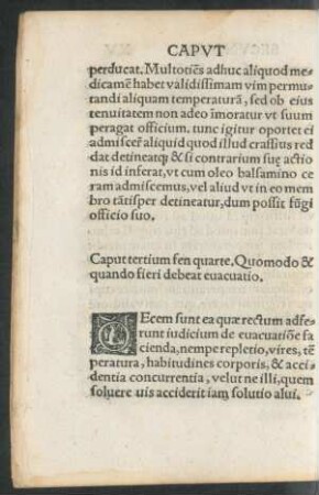 Caput tertium fen quarte. Quomodo & quando fieri debeat evacuatio.