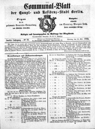 1861,21: No. 21, 26. Mai 1861