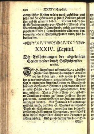 XXXIV. Capitul. Die Erscheinungen der abgeleibten Seelen werden durch Geschichten bewiesen.