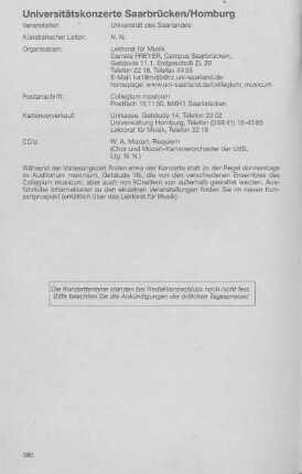 Saarbrücker Universitätskonzerte