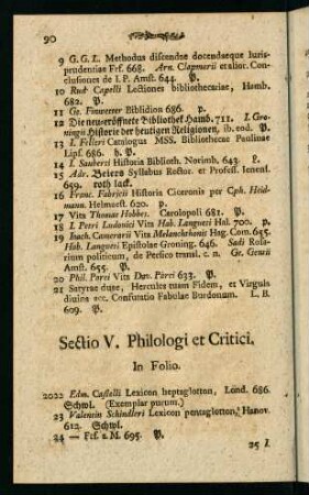 90-112, Sectio V. Philologi et Critici.