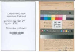 Entnazifizierung Heinrich Blomenkamp , geb. 02.01.1903 (Vers.Angestellter)
