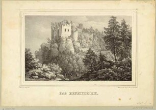 Die Ruinen (Refektorium) auf dem Berg Oybin im Zittauer Gebirge, aus der Zeitschrift Sachsen Sonst und Jetzt 1848