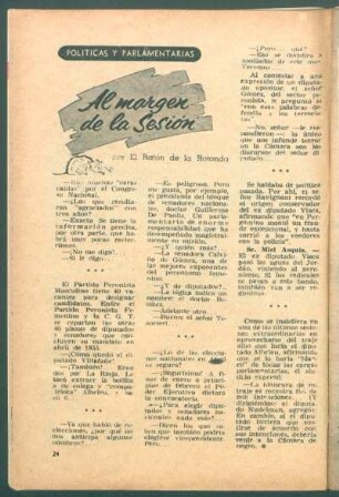 Al margen de la sesión : Políticas y parlamentarias