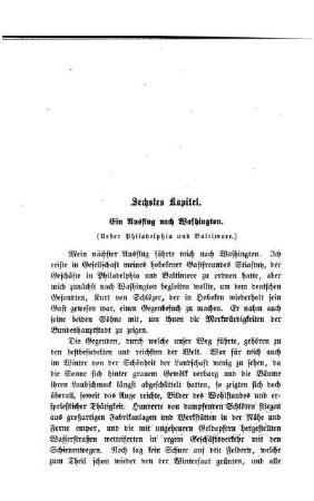 Ein Ausflug nach Washington. (Ueber Philadelphia und Baltimore.)