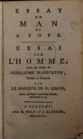 Essay on man