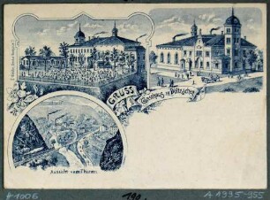 Postkarte vom Gasthaus in Dölzschen mit Blick in den Plauenschen Grund