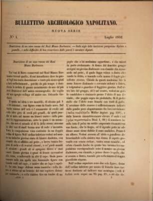 Bullettino archeologico Napoletano. 1. 1852/53 (1853)