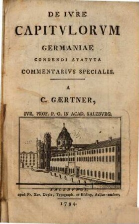 De iure capitulorum Germaniae condendi statuta commentarius Spec.