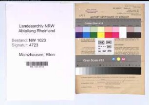 Entnazifizierung Ellen Mainzhausen , geb. 13.03.1905 (Kauffrau)