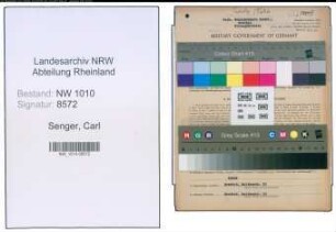 Entnazifizierung Carl Senger , geb. 15.12.1879 (Faerbereibesitzer)