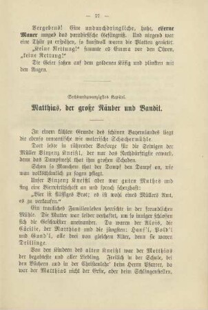 Sechsundzwanzigstes Kapitel. Matthias, der große Räuber und Bandit