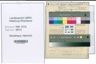 Entnazifizierung Heinrich Klockhaus , geb. 05.04.1905 (Postarbeiter)