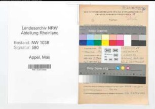 Entnazifizierung Max Appel , geb. 21.08.1913 (Arbeiter)