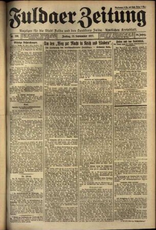 Ausgabe vom Freitag, den 23. September 1927.