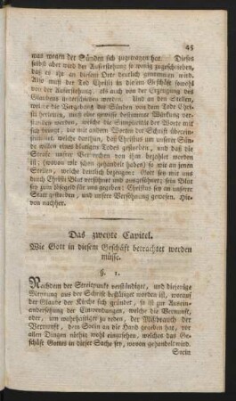 Das zweyte Capitel.