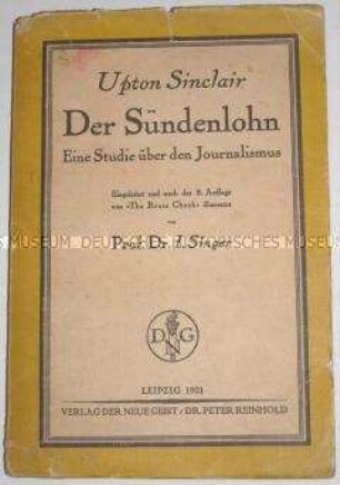 Deutschsprachige Erstausgabe von The Brass Check