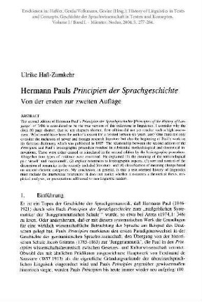 Hermann Pauls Principien der Sprachgeschichte. Von der ersten zur zweiten Auflage