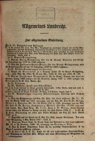 Ergänzungen und Erläuterungen der Preussischen Rechtsbücher durch Gesetzgebung und Wissenschaft : unter Benutzung der Justizministerial-Akten und der Gesetz-Revisions-Arbeiten, hrsg. von H. Gräff ..., [12]. Zweiter Supplementband zur zweiten Ausgabe ; 1