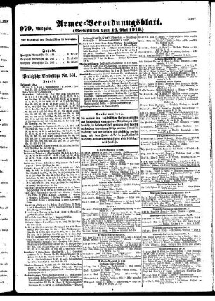 979. Ausgabe. Dienstag, 16. Mai 1916