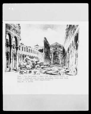 Rom, Basilika San Paolo fuori le Mura, Zustand zwischen 1823 und 1854, nach dem Brabd von 1823