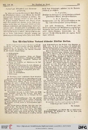 Vom Wirtschaftlichen Verband bildender Künstler Berlins