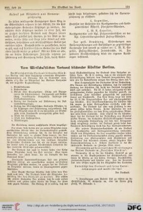 Vom Wirtschaftlichen Verband bildender Künstler Berlins