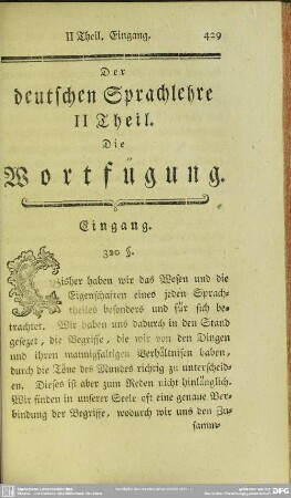 Der deutschen Sprachlehre II. Theil Die Wortfügung