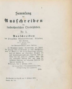 4. Februar 1878-28. December 1880 = Nr. 1-70