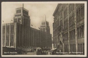 Ansichtskarte „Berlin-Neukölln // Hermannplatz mit Karstadthaus“