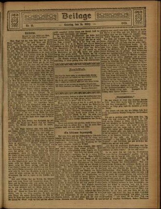 Zweite Ausgabe vom Sonntag, den 26. März 1922.
