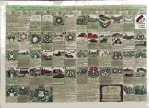 Le jeu des fortifications... : Le jeu des fortifications...Kupferstich, koloriert; 48 x 69,5 cm