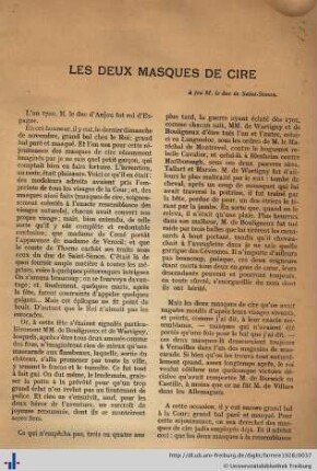 Les deux masques de cire.