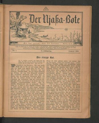 Nr. 1. 15. Jahrgang. Januar 1919