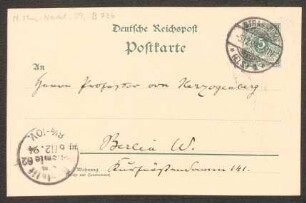 Postkarte an Heinrich von Herzogenberg : 05.12.1894