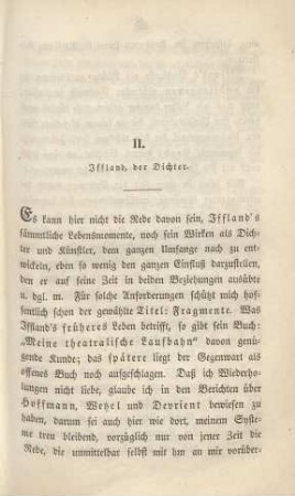II. Iffland, der Dichter