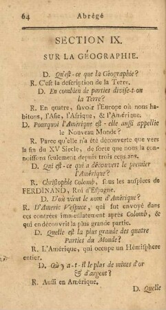 Section IX. Sur La Géographie
