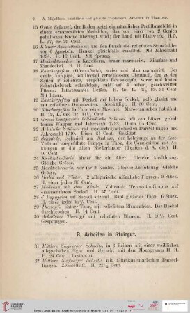 B. Arbeiten in Steingut (Nr. 31 - 63)