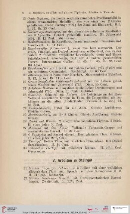 B. Arbeiten in Steingut (Nr. 31 - 63)